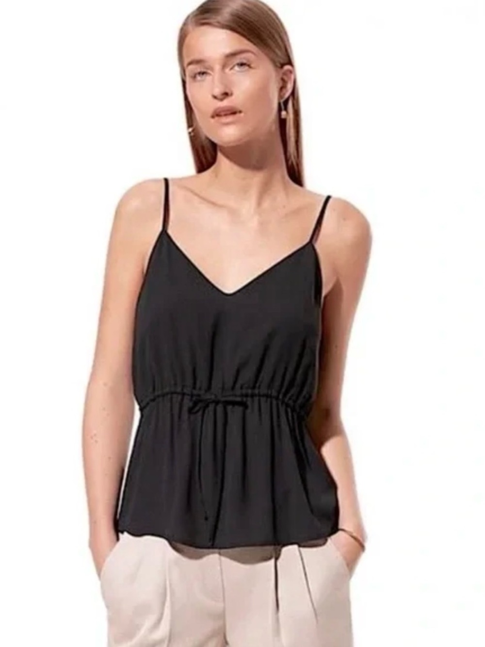 Babaton Warren Spaghetti Strap Drawstring Camisole Aritzia Size M